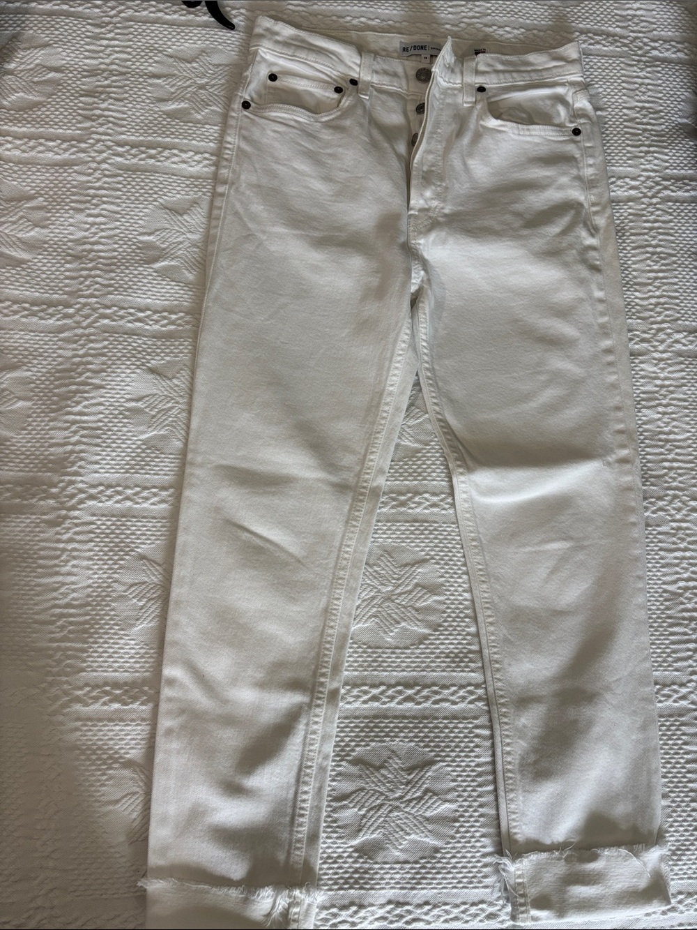 Re/Done Off-White Button-Fly Jeans - Picture 4 of 11